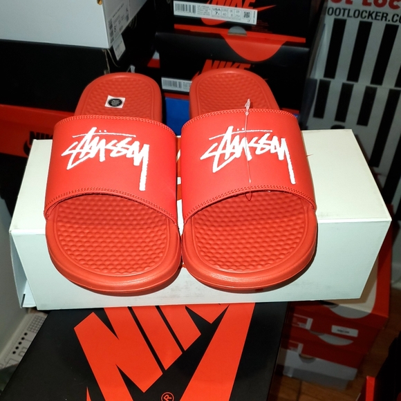 Nike Stussy benassi  " habanero red " - Picture 2 of 4